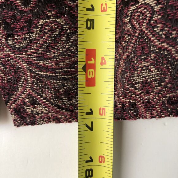 paisley Crop Jacket 3/4 Sleeve Snap Button Pockets Size Small? - Picture 6 of 10